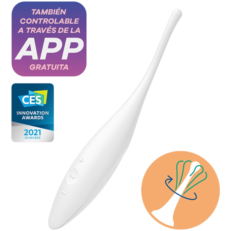 SATISFYER - VIBRATEUR POINTE DE CLIT TWIRLING JOY BLANC SATISFYER CONNECT
