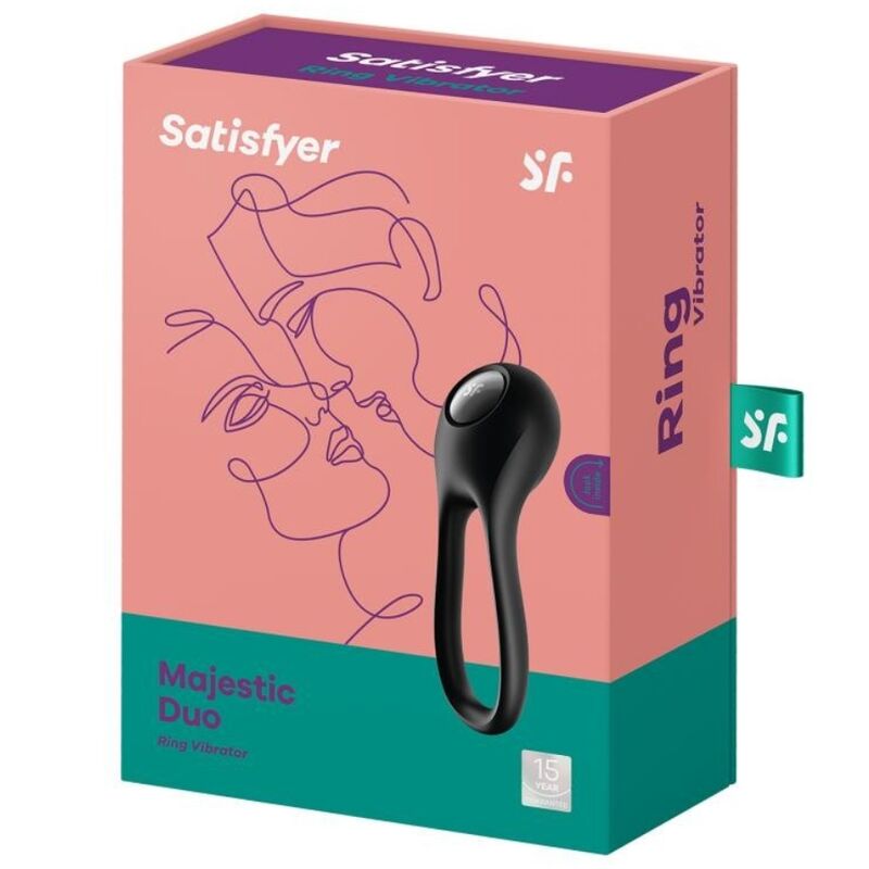 SATISFYER - VIBRATEUR ANNEAU MAJESTIC DUO NOIR SATISFYER RING