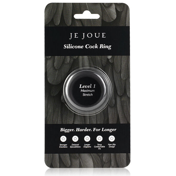 JE JOUE - ANNEAU PÉNIAL EN SILICONE EXTENSION MAXIMALE - NOIR JE JOUE