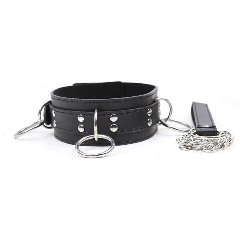 OHMAMA FETISH - COLLIER DE SOUMISSION AVEC 3 ANNEAUX OHMAMA FETISH