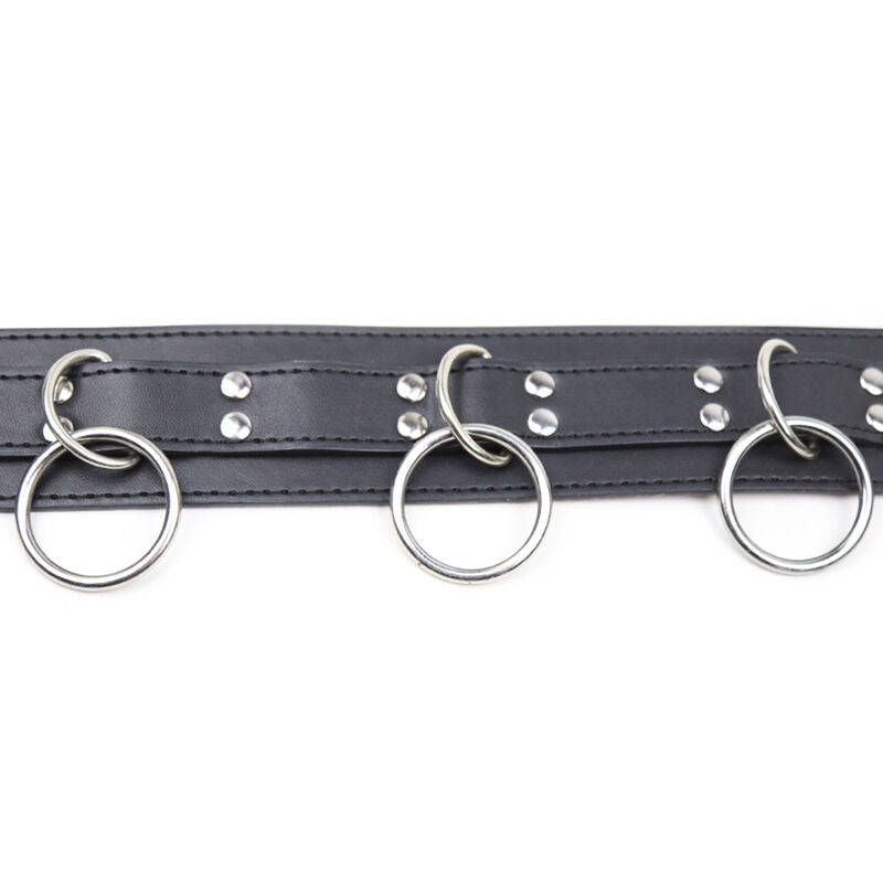 OHMAMA FETISH - COLLIER DE SOUMISSION AVEC 3 ANNEAUX OHMAMA FETISH