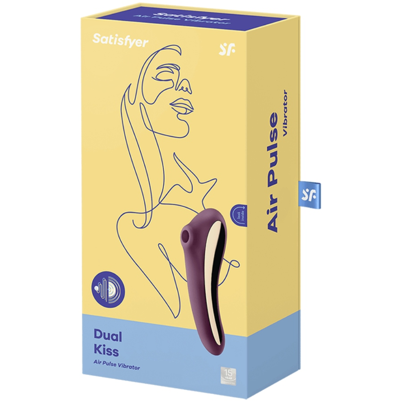 SATISFYER - VIBRATEUR DUAL KISS AIR PULSE VIN ROUGE SATISFYER AIR PULSE