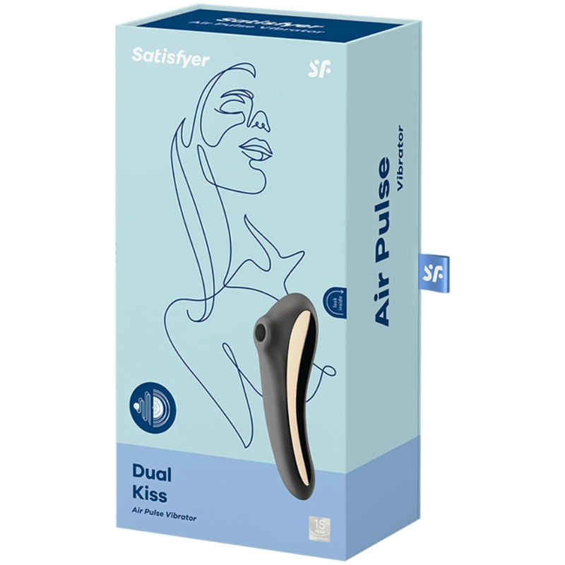 Vibromasseur Satisfyer Dual Kiss Air Pulse noir, détail du produit