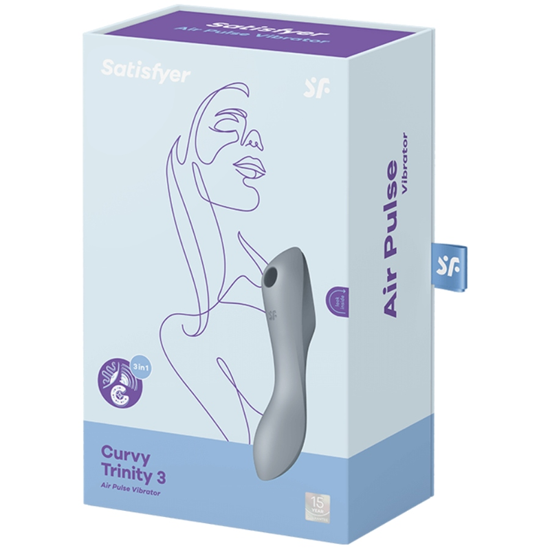 SATISFYER - STIMULATEUR ET VIBRATEUR CURVY TRINITY 3 GRIS SATISFYER AIR PULSE