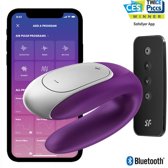 SATISFYER - VIBRATEUR PARTENAIRE DOUBLE FUN VIOLET SATISFYER CONNECT