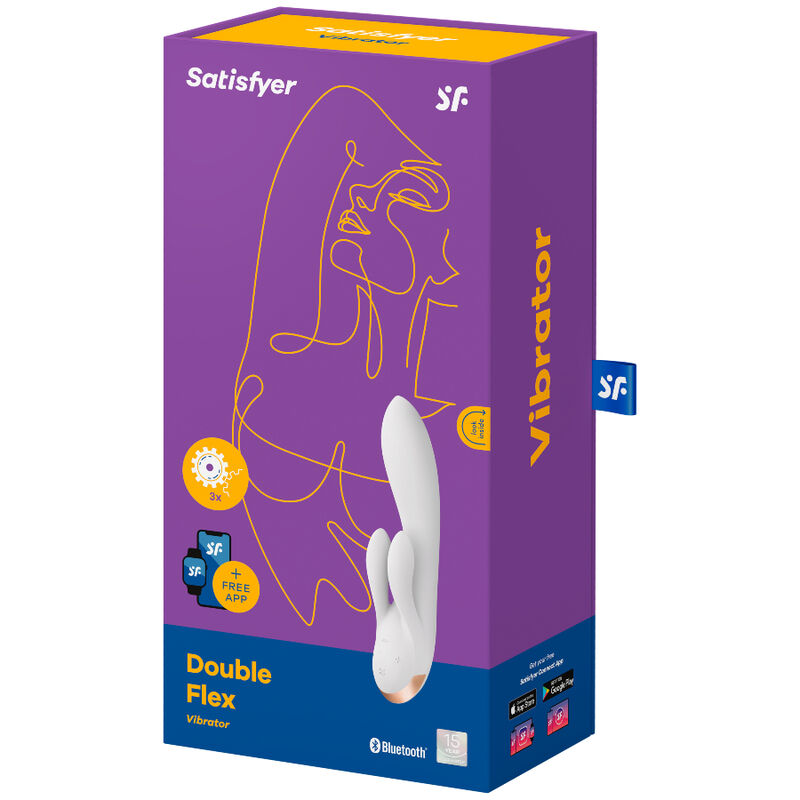 SATISFYER - APPLICATION VIBRATEUR DOUBLE FLEX BLANC SATISFYER CONNECT