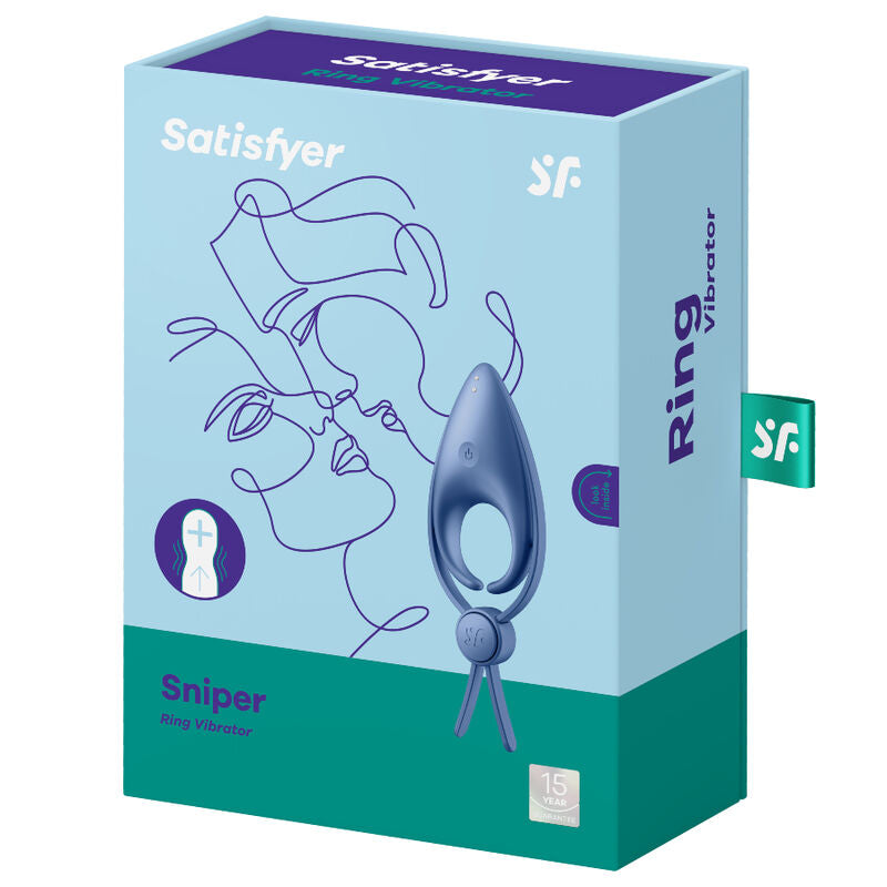 SATISFYER - VIBRATEUR ANNEAU SNIPER BLEU SATISFYER RING
