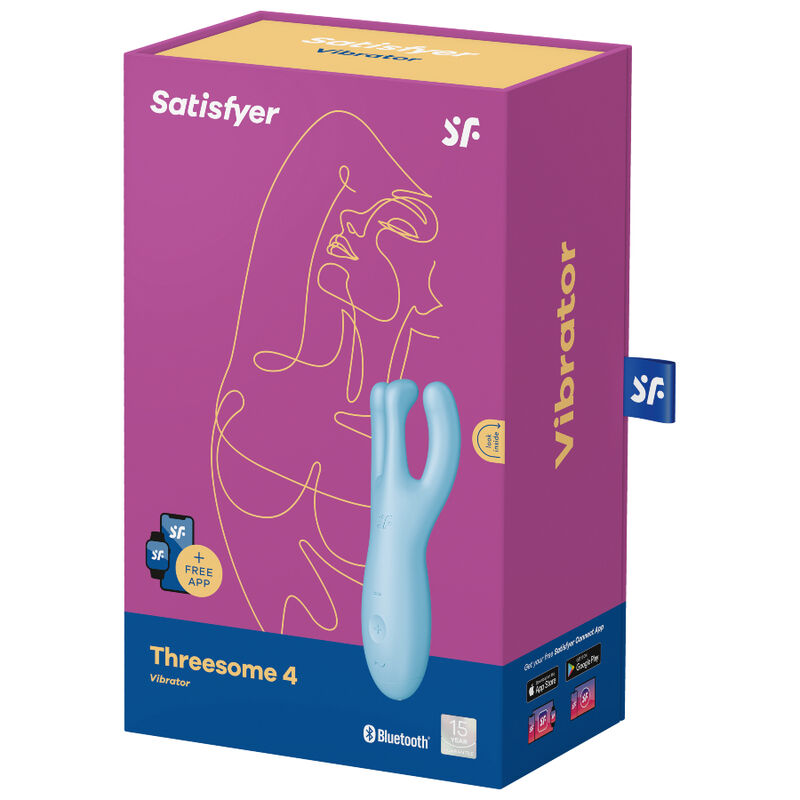 SATISFYER - APPLICATION VIBRATEUR THREESOME 4 BLEU SATISFYER CONNECT