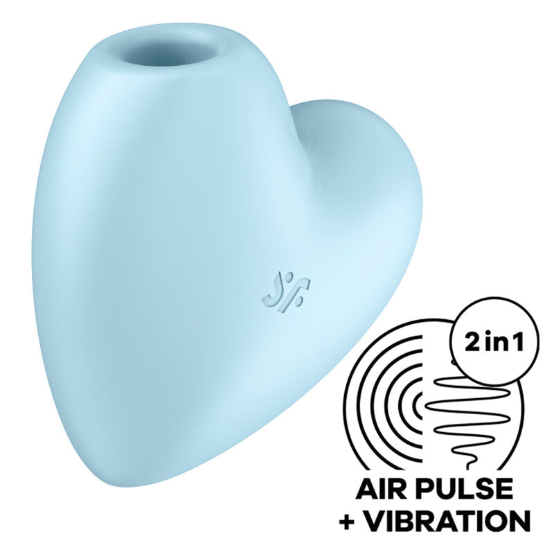 SATISFYER - CUTIE HEART STIMULATEUR ET VIBRATEUR DE PULSE D'AIR BLEU SATISFYER AIR PULSE