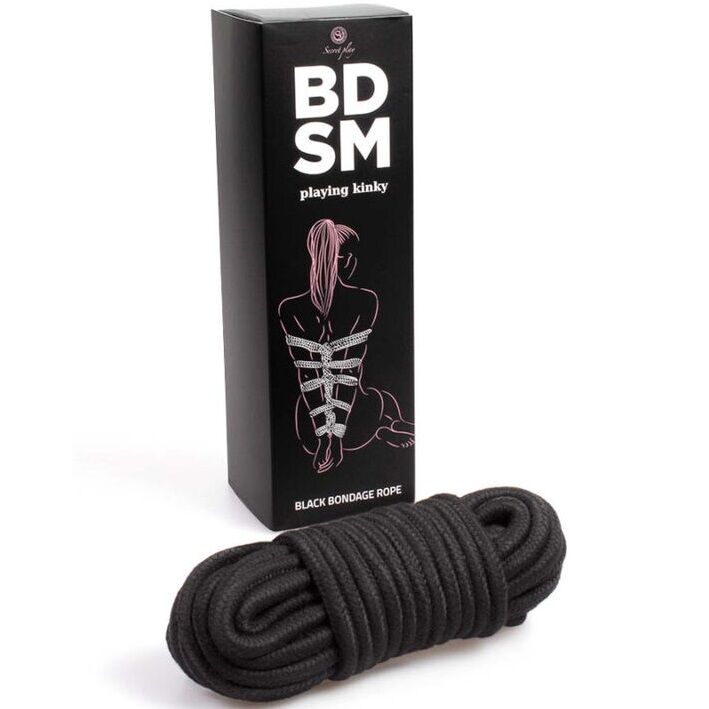 SECRETPLAY - CORDE DE BONDAGE NOIRE COLLECTION BDSM SECRETPLAY 100% FETISH