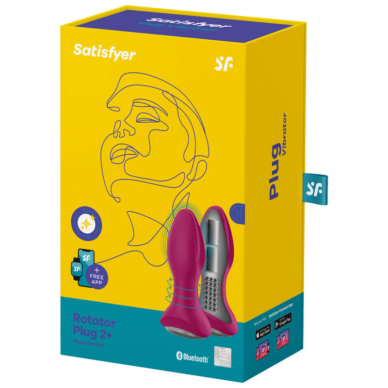 SATISFYER - APPLICATION DE PLUG VIBRANT ROTATOR PLUG 2+ ROUGE SATISFYER CONNECT