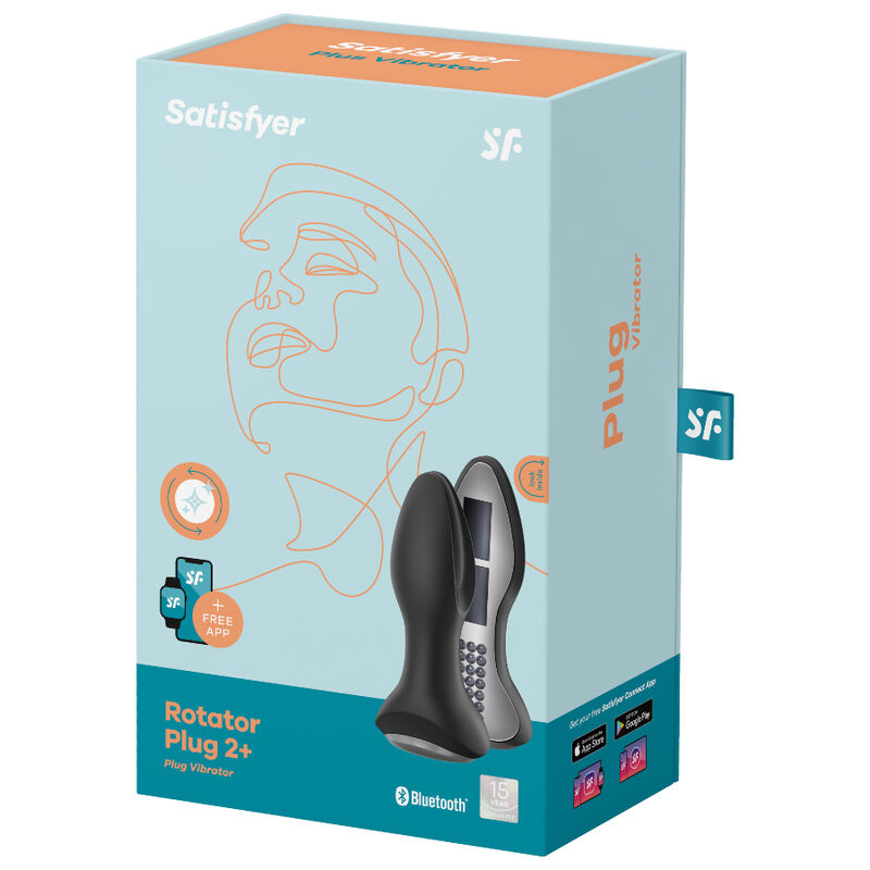SATISFYER - APPLICATION DE PLUG VIBRANT ROTATOR PLUG 2+ NOIR SATISFYER CONNECT