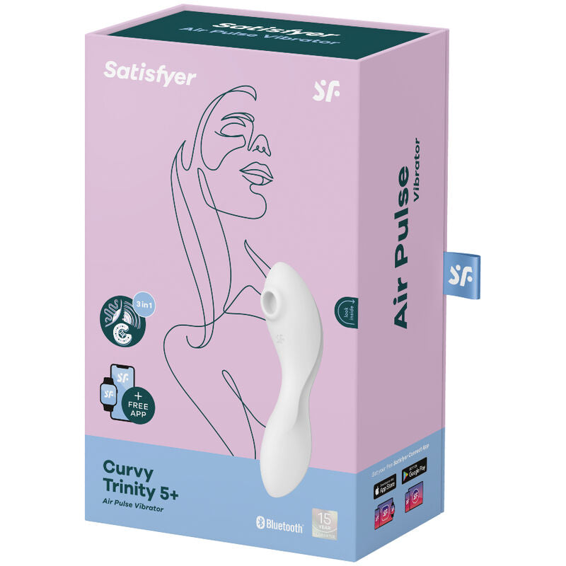 SATISFYER - APPLICATION STIMULATEUR ET VIBRATEUR CURVY TRINITY 5 BLANC SATISFYER CONNECT