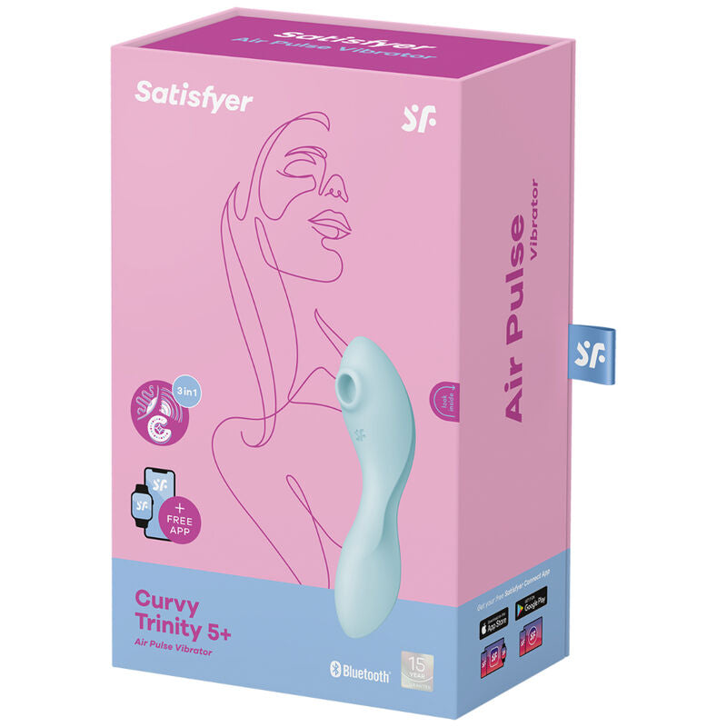 SATISFYER - APPLICATION STIMULATEUR ET VIBRATEUR CURVY TRINITY 5 BLEU SATISFYER CONNECT