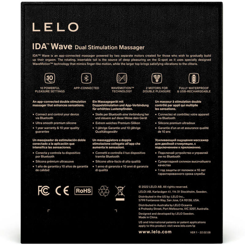 LELO IDA Wave – Masseur pour couples connecté – Noir LELO