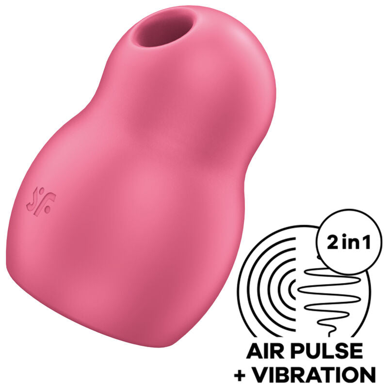 SATISFYER - STIMULATEUR ET VIBRATEUR DOUBLE AIR PULSE PRO TO GO 1 ROUGE SATISFYER AIR PULSE