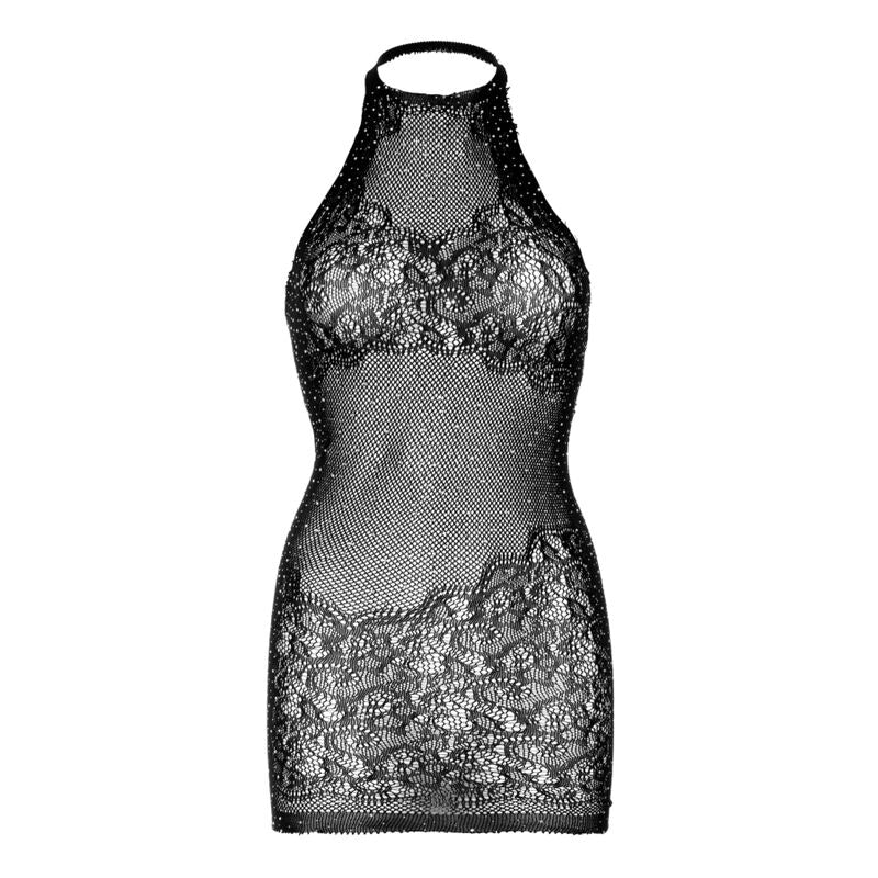 LEG AVENUE - RHINESTONE HALTER MINI ROBE TAILLE UNIQUE - NOIR LEG AVENUE DRESSES
