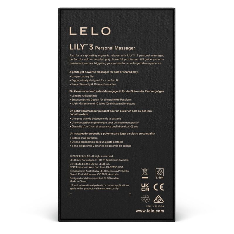 LELO - MASSEUR PERSONNEL LILY 3 - VERT POLAIRE LELO