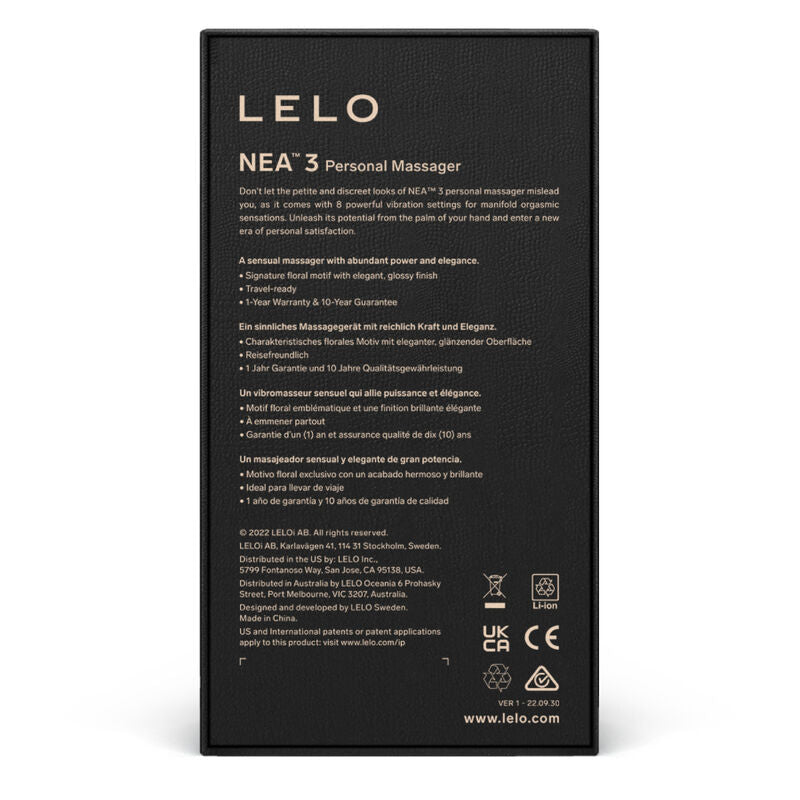 LELO - NEA 3 MASSEUR PERSONNEL NOIR LELO