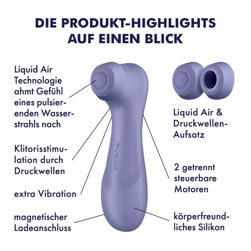 SATISFYER - PRO 2 GÉNÉRATION 3 TECHNOLOGIE AIR LIQUIDE LILAS SATISFYER AIR PULSE