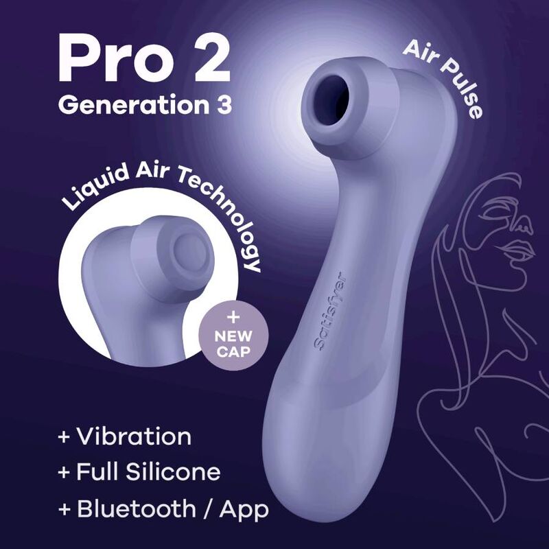SATISFYER - PRO 2 GENERACIÓN 3 LILAS BLUETOOTH ET APPLICATION SATISFYER AIR PULSE