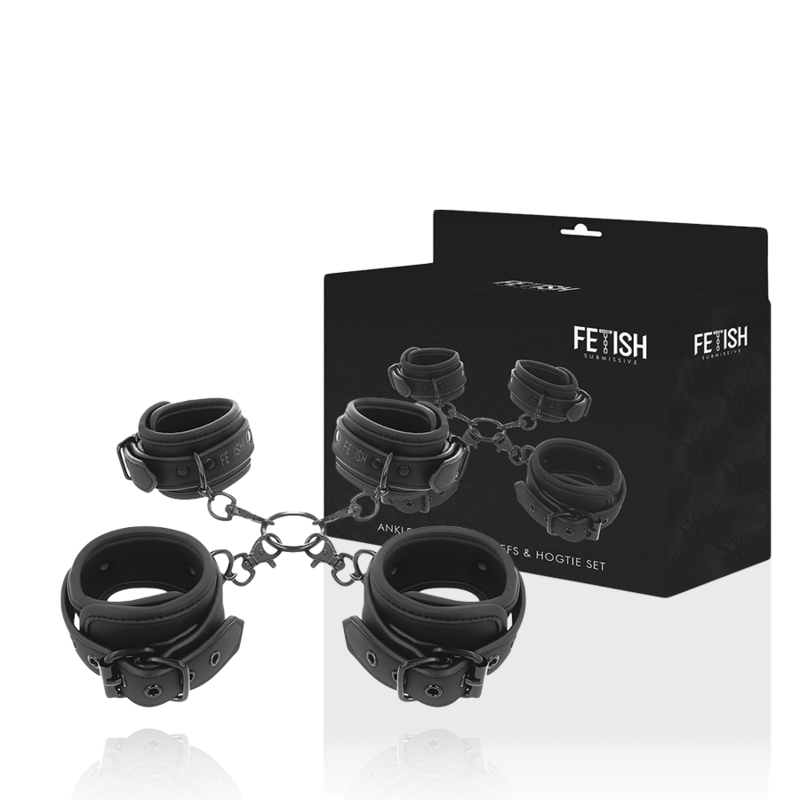 FETISH SUBMISSIVE - ENSEMBLE DE MENOTTES POUR MAINS ET CHEVILLES AVEC DOUBLURE EN NOPRÈNE FETISH SUBMISSIVE BONDAGE