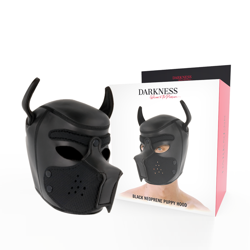 DARKNESS - MASQUE POUR CHIEN EN NÉOPRÈNE AVEC MUSEAU AMOVIBLE M DARKNESS BONDAGE