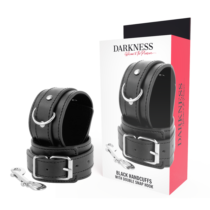 DARKNESS - MENOTTES RÉGLABLES NOIRES AVEC DOUBLE RUBAN DE RENFORT DARKNESS BONDAGE