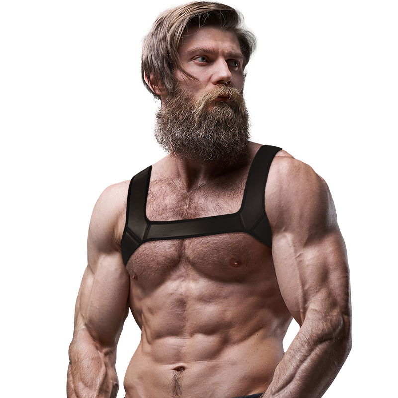 FETISH SUBMISSIVE ATTITUDE - HARNAIS DE POITRINE EN NÉOPRÈNE POUR HOMMES TAILLE L FETISH SUBMISSIVE ATTITUDE