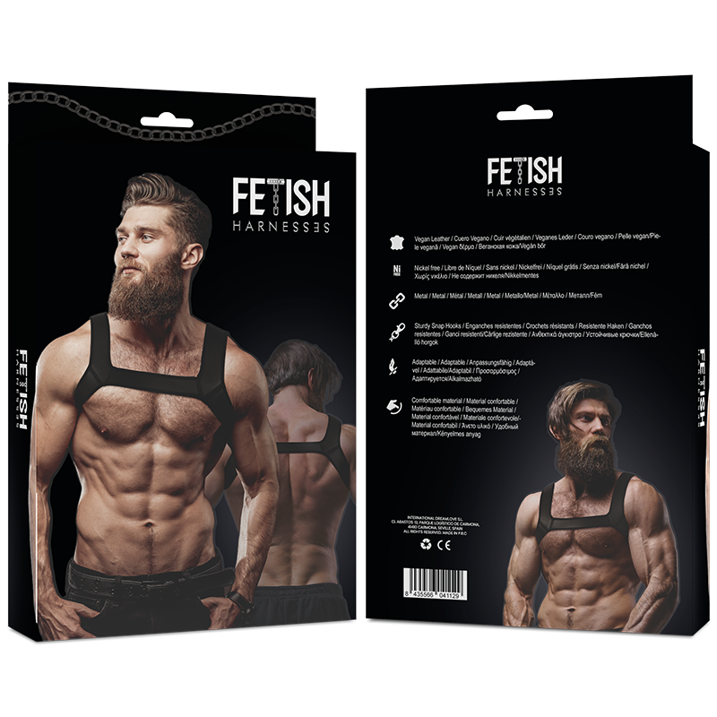 FETISH SUBMISSIVE ATTITUDE - HARNAIS DE POITRINE EN NÉOPRÈNE POUR HOMMES TAILLE L FETISH SUBMISSIVE ATTITUDE