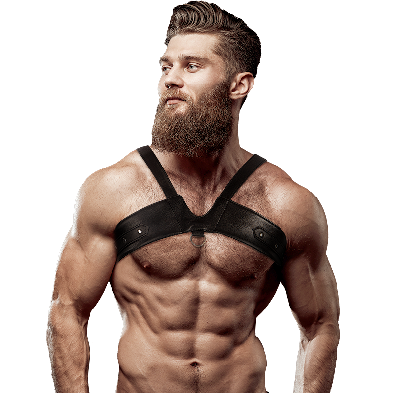 FETISH SUBMISSIVE ATTITUDE - HARNAIS DE POITRINE EN ÉCO-CUIR POUR HOMMES BRIGADE FETISH SUBMISSIVE ATTITUDE