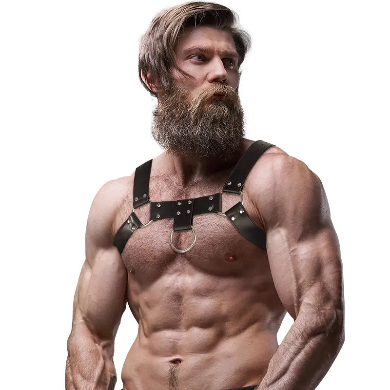 FETISH SUBMISSIVE ATTITUDE - HARNAIS DE POITRINE EN ÉCO-CUIR POUR HOMMES FETISH SUBMISSIVE ATTITUDE