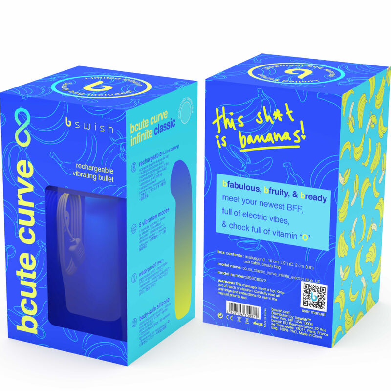 B SWISH - VIBRATEUR RECHARGEABLE EN SILICONE BLEU BCUTE CURVE INFINITE CLASSIC ÉDITION LIMITÉE B SWISH