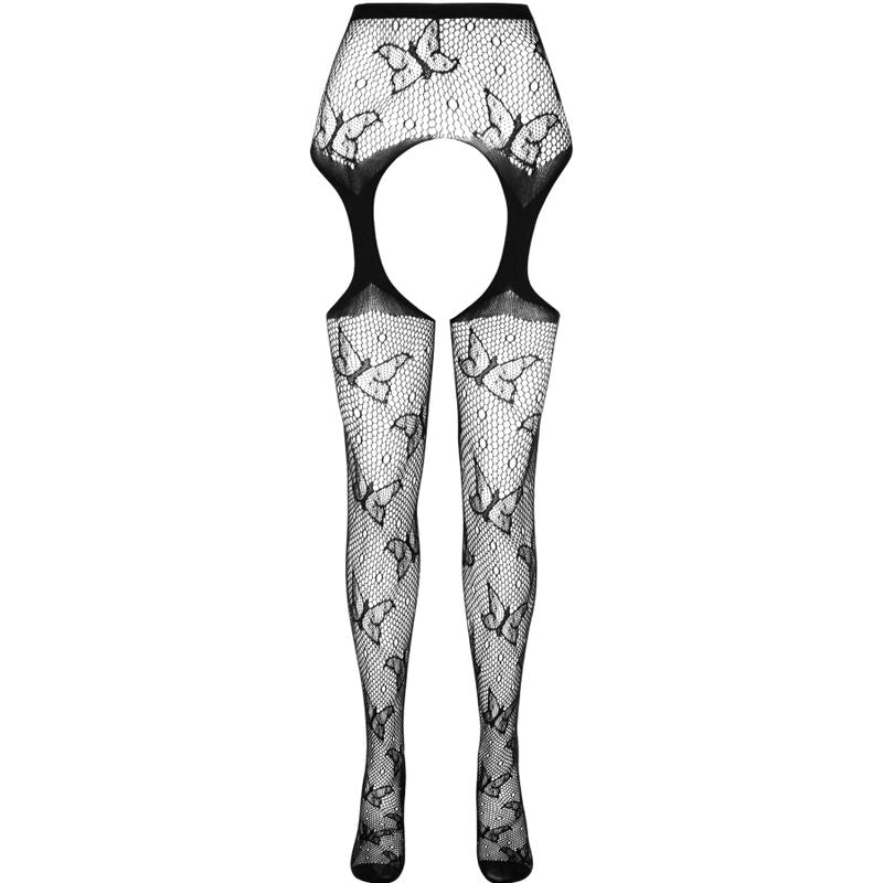 PASSION - BODYSTOCKING ECO COLLECTION ECO S001 NOIR PASSION WOMAN GARTER & STOCK