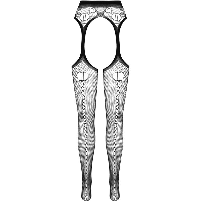 PASSION - BODYSTOCKING ECO COLLECTION ECO S008 NOIR PASSION WOMAN GARTER & STOCK