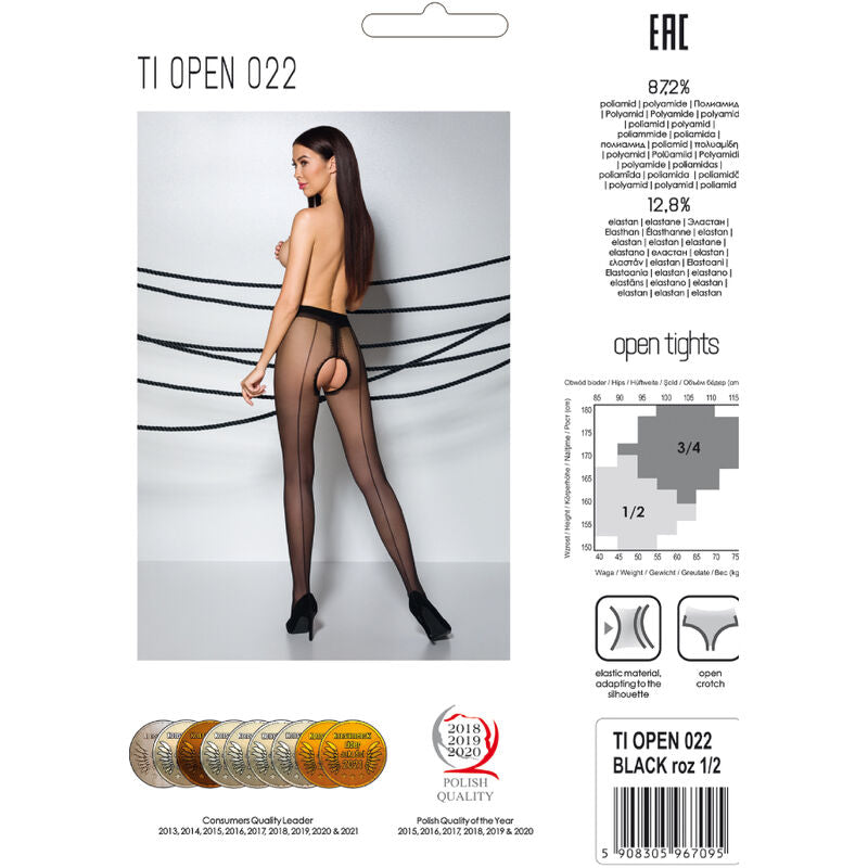 PASSION - TIOPEN 022 COLLANT NOIR 1/2 20 DEN PASSION WOMAN GARTER & STOCK