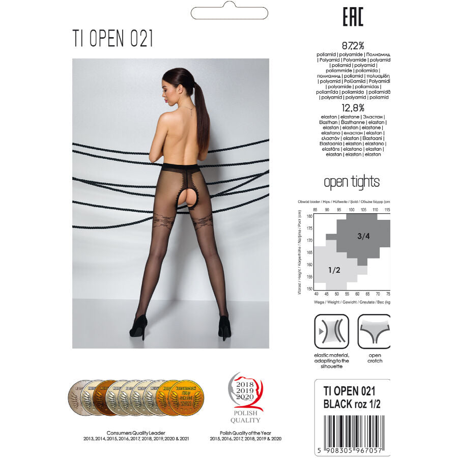 PASSION - TIOPEN 021 COLLANT NOIR 3/4 20 DEN PASSION WOMAN GARTER & STOCK