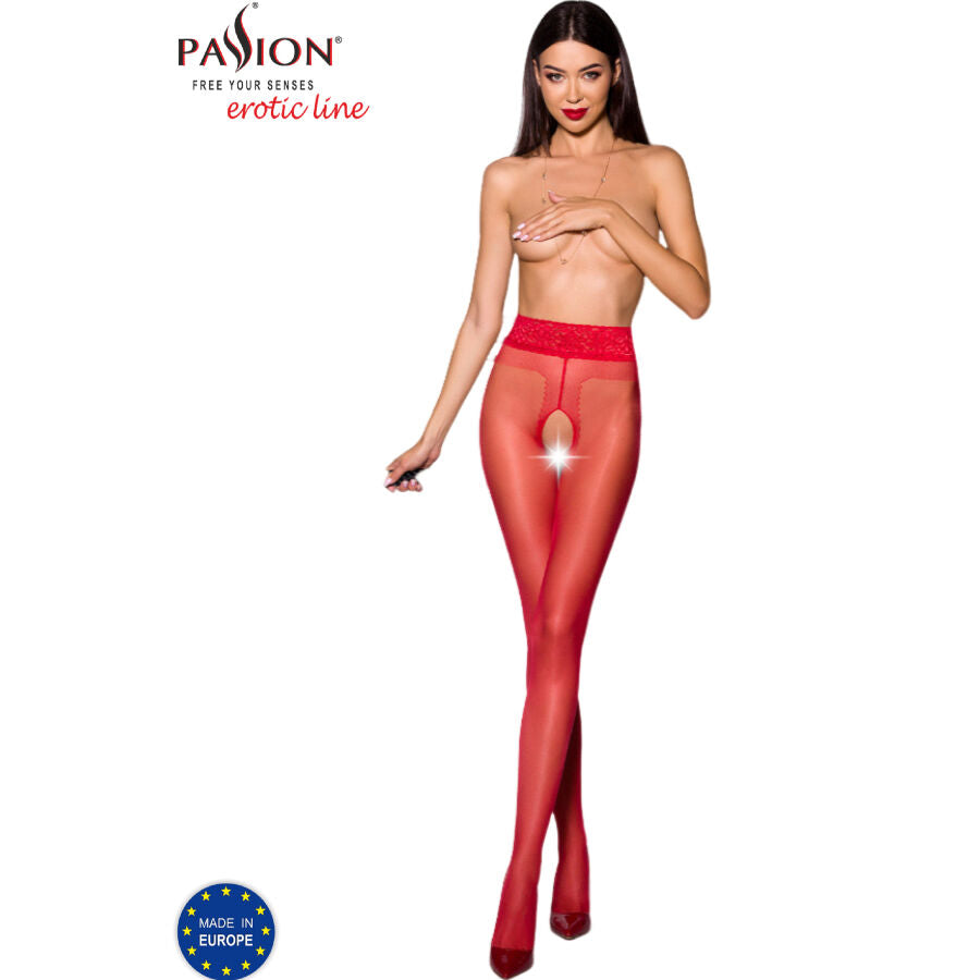 PASSION - TIOPEN 001 COLLANT ROUGE 1/2 20 DEN PASSION WOMAN GARTER & STOCK