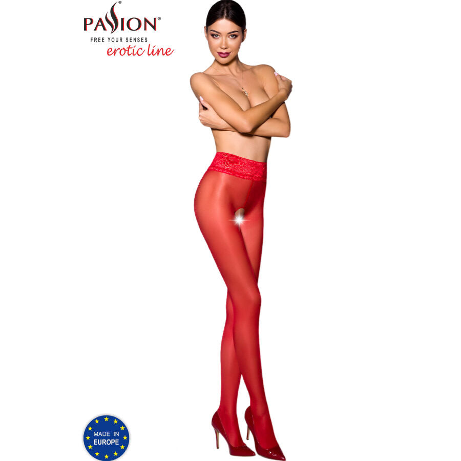 PASSION - TIOPEN 008 COLLANT ROUGE 1/2 30 DEN PASSION WOMAN GARTER & STOCK