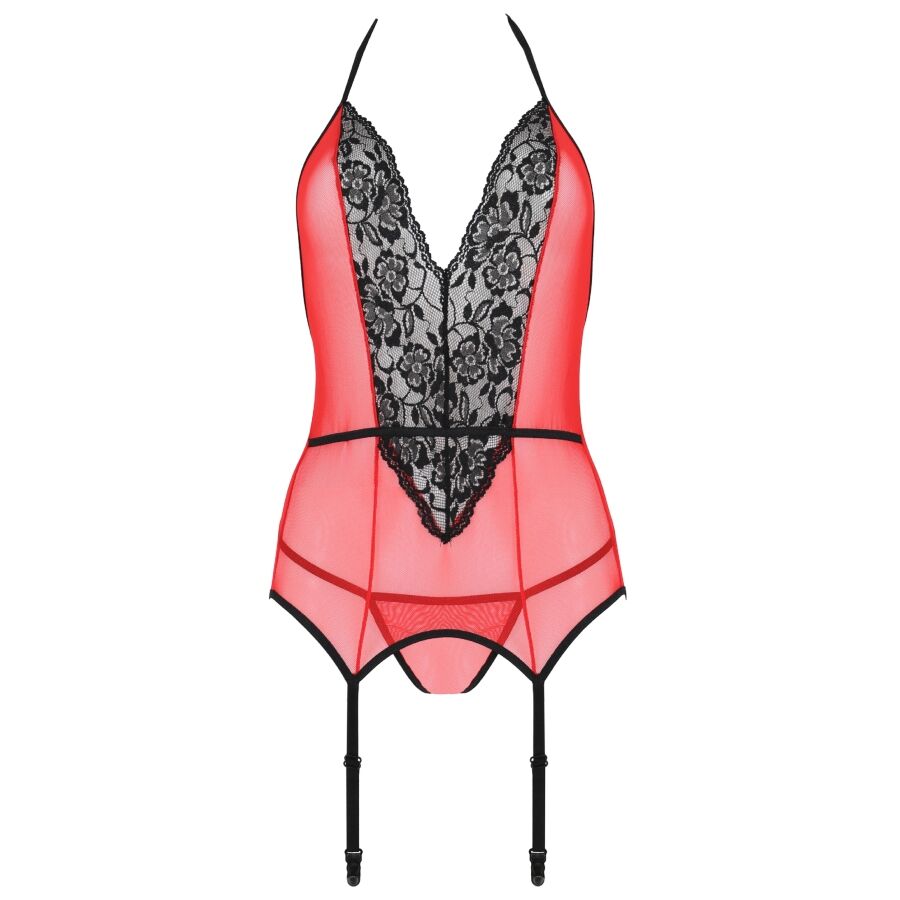 PASSION - PEONIA CORSET LIGNE ÉROTIQUE ROUGE L/XL PASSION WOMAN