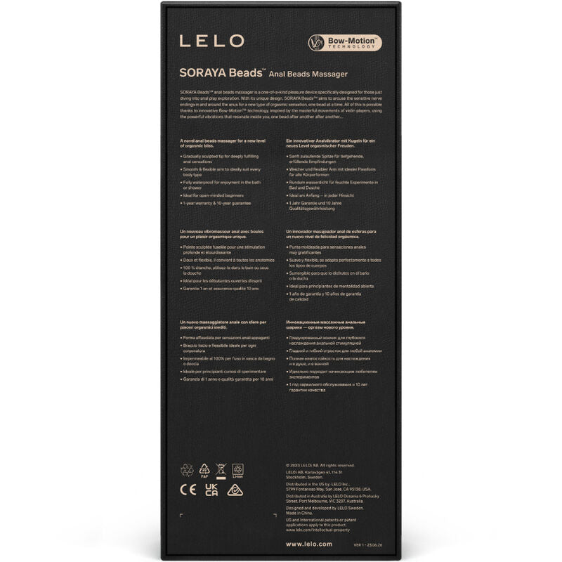LELO - MASSEUR ANAL SORAYA BEADS NOIR LELO