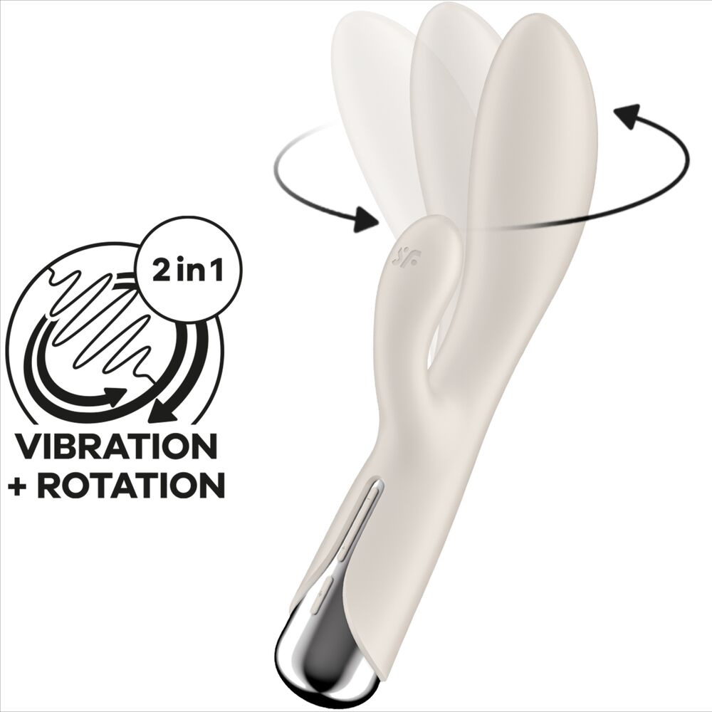 SATISFYER - SPINNING RABBIT 1 CLITORIS ET STIMULATION DU POINT G BEIGE SATISFYER VIBRATOR