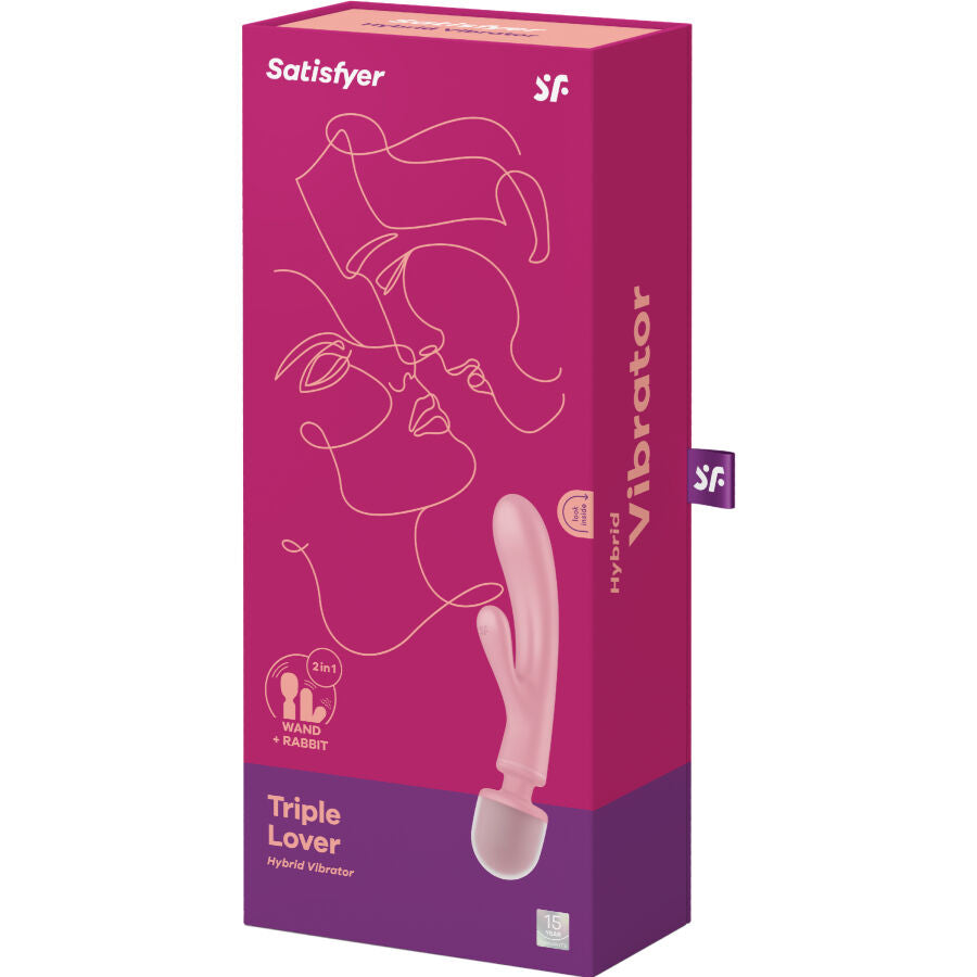 SATISFYER - MASSEUR VIBRATEUR LAPIN TRIPLE LOVER ROSE SATISFYER VIBRATOR