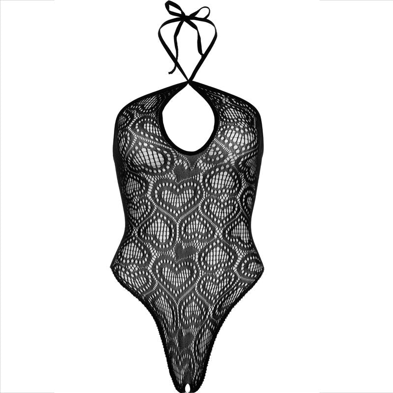 LEG AVENUE - BODY SANS COUTURE HALTER NECK NOIR LEG AVENUE BODYSTOCKINGS