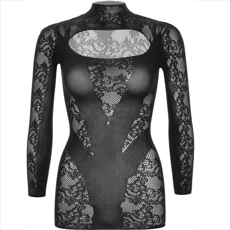 LEG AVENUE - MINI ROBE AVEC DENTELLE MANCHES LONGUES NOIR LEG AVENUE DRESSES