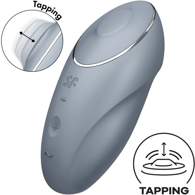 SATISFYER - TAP & CLIMAX 1 VIBRATEUR LAY-ON GRIS SATISFYER LAYONS