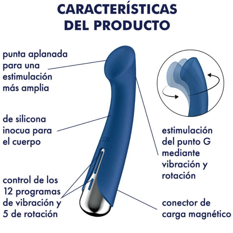 SATISFYER - SPINNING G-SPORT 1 VIBRATEUR ROTATOR BLEU SATISFYER VIBRATOR