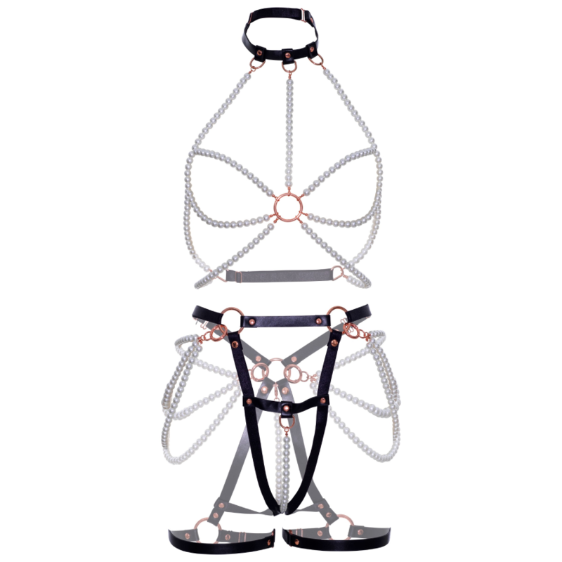 LEG AVENUE - SOUTIEN-GORGE HARNAIS & JARRETIÈRE PERLE L LEG AVENUE KINK