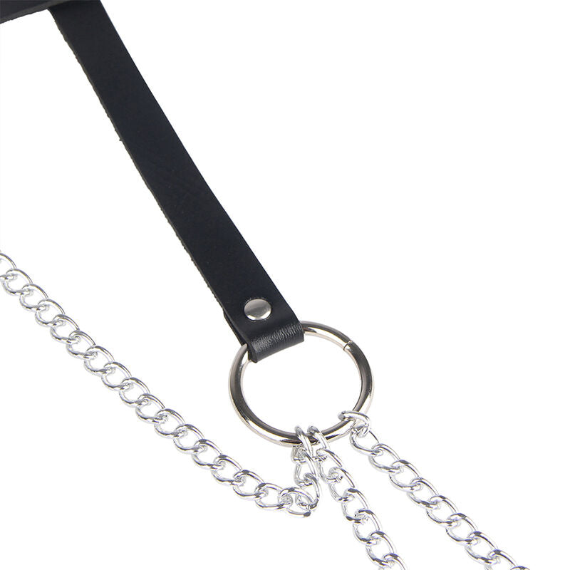 SUBBLIME - CHAINE BAGUE CUIR CEINTURE NOIR TAILLE UNIQUE SUBBLIME FETISH