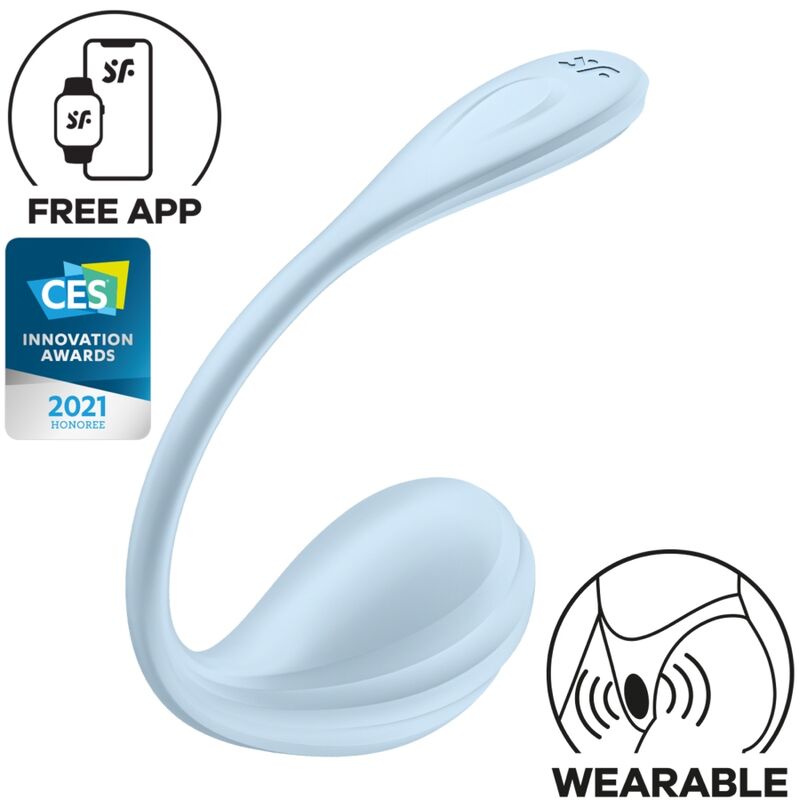 SATISFYER - APPLICATION GRATUITE STIMULATEUR DE POINT G PÉTALE LISSE BLEU CIEL SATISFYER PARTNER